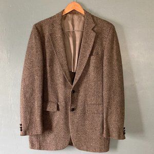 Northampton light gray tweed 2 button lined wool vintage sport coat